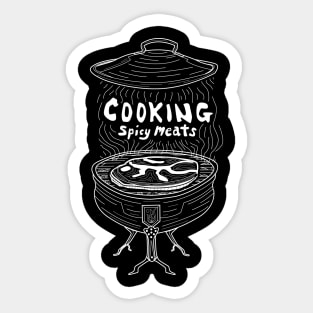 Cooking Spicy Meats Sticker